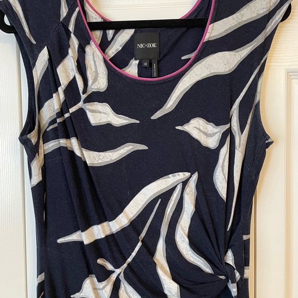 NIC+ZOE Navy leaf dress - Picture 2 of 6